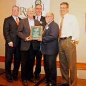 Ron Cioffi Named Chamber Business Person of the Year! Congressman Peter Welch, RRCC President Dave Correll, Executive Director Tom Donahue and Mayor Chris Louras present Ron Cioffi with the Business Person of the Year Award