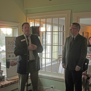 Bill Ackerman of Green Mountain Marketing and Advertising explains the details of "Mobilegeddon" at the Chamber's Mixer hosted by the award winning Red Clover Inn & Restaurant. 